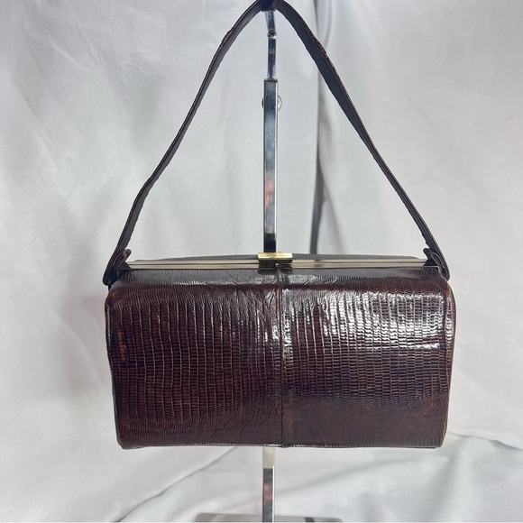 Vintage 1950’s Lizard Skin Box Purse - Picture 10 of 11
